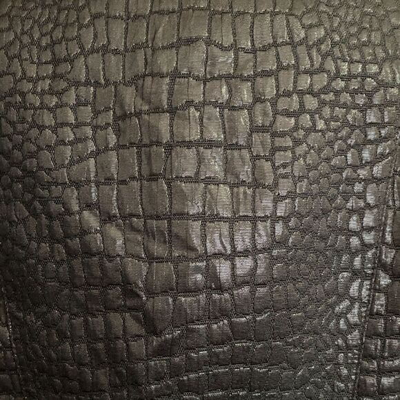 Worthington Black Alligator Print Peplum Moto Jacket Size S - Picture 10 of 15